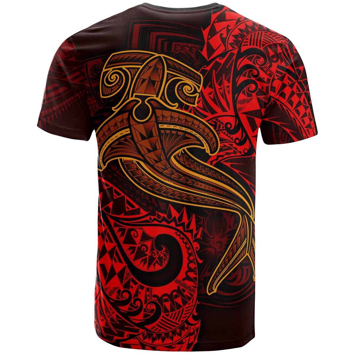 Polynesian T Shirt Red Shark Polynesian Tattoo - Polynesian Pride