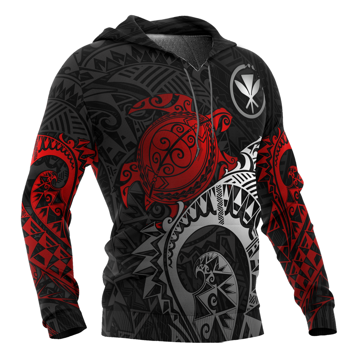 Polynesian Hawaii Hoodie Polynesian Turtle (Red) - Polynesian Pride