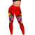 Papua New Guinea Polynesian Custom Personalised Women's Leggings - Floral With Seal Red - Polynesian Pride