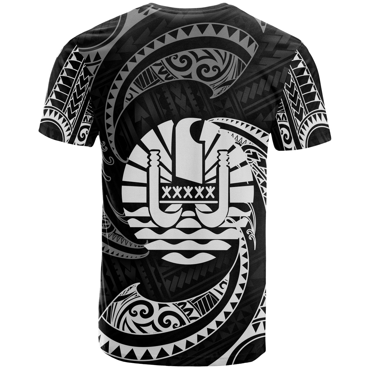 Tahiti Polynesian Custom T Shirt White Tribal Wave - Polynesian Pride