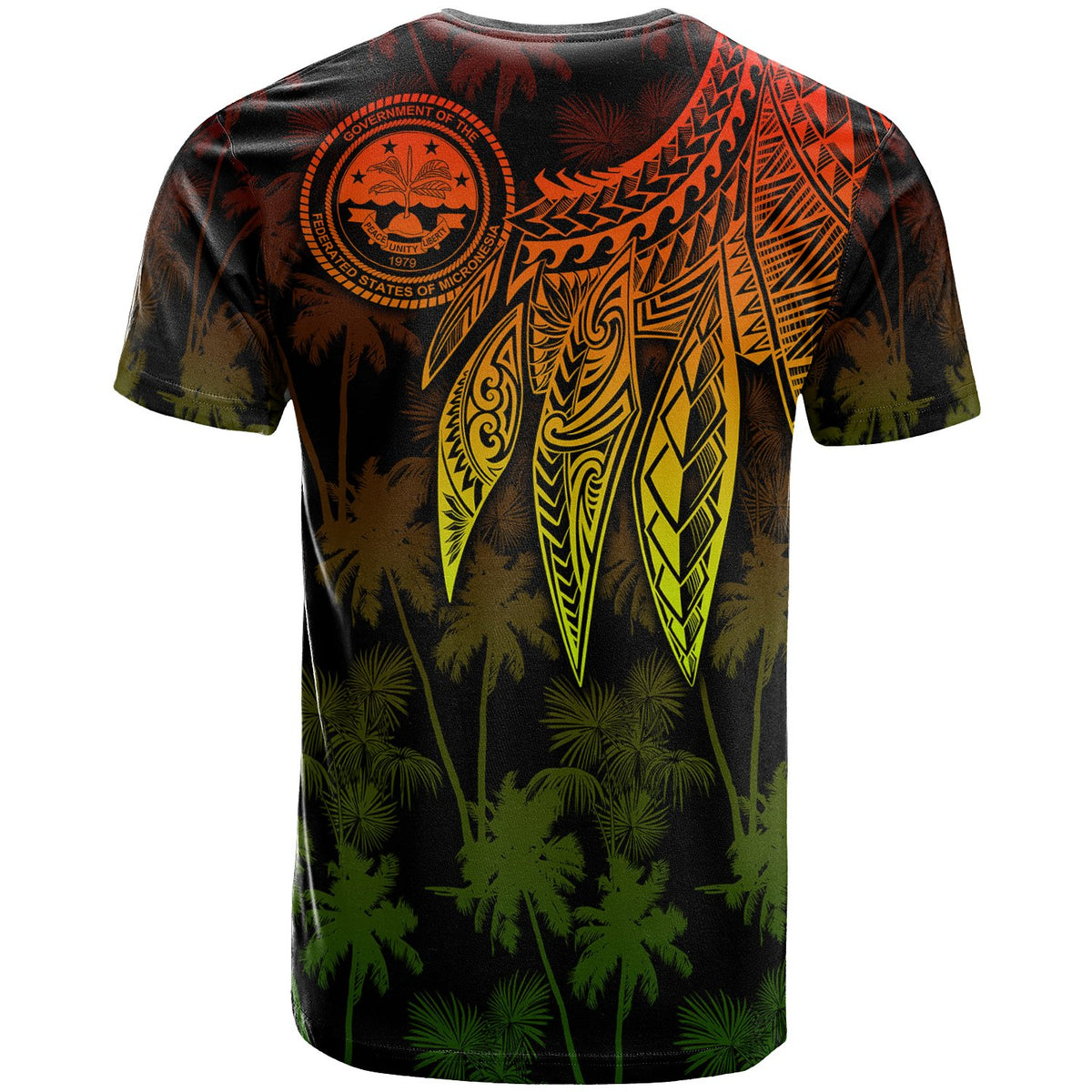 Federated States of Micronesia T Shirt Polynesian Wings (Reggae) - Polynesian Pride