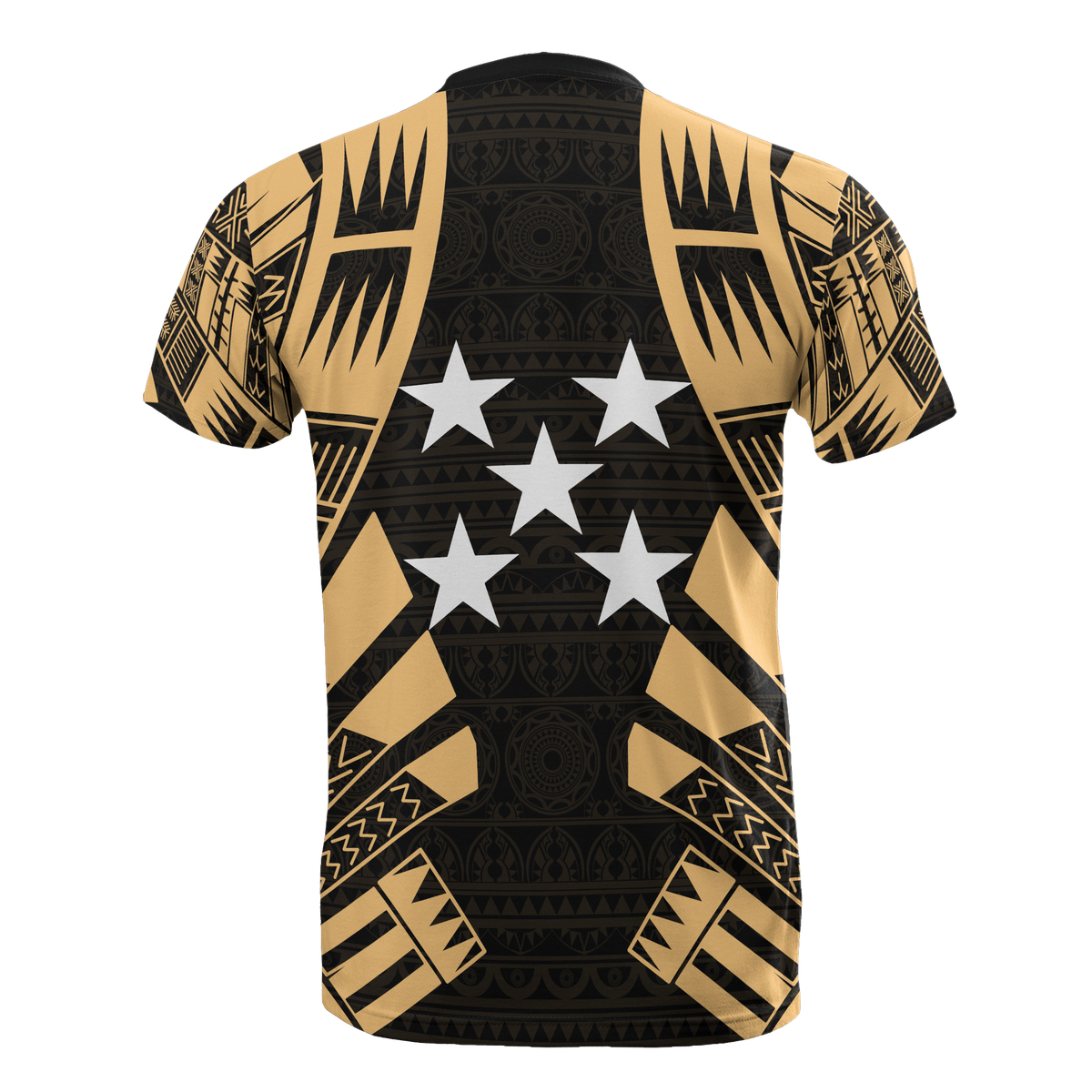 Gambier Islands T Shirt National Flag Polynesian Tattoo Gold Style - Polynesian Pride