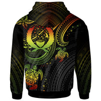 Pohnpei Custom Zip up Hoodie Reggae Turtle - Polynesian Pride