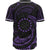 Cook Islands Polynesian Custom Personalised Baseball Shirt - Purple Tribal Wave - Polynesian Pride