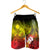 Marshall Islands Custom Personalised Men's Shorts - Humpback Whale with Tropical Flowers (Yellow) - Polynesian Pride