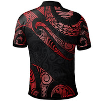 Marshall Islands Polo Shirt Polynesian Tattoo Red Version - Polynesian Pride