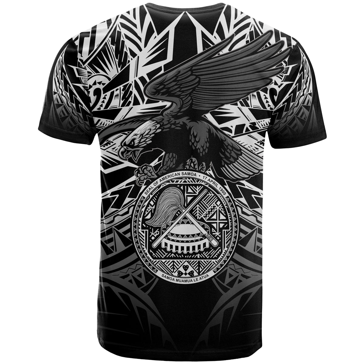 American Samoa Polynesian T Shirt Eagle Tribal Pattern - Polynesian Pride