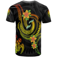 Federated States of Micronesia Custom T Shirt Reggae Plumeria Flowers with Spiral Patterns - Polynesian Pride