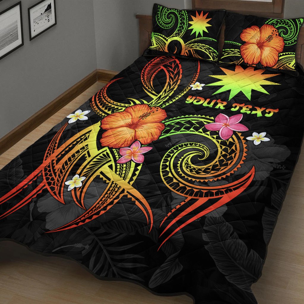 Nauru Polynesian Personalised Quilt Bed Set - Legend of Nauru (Reggae) Art - Polynesian Pride