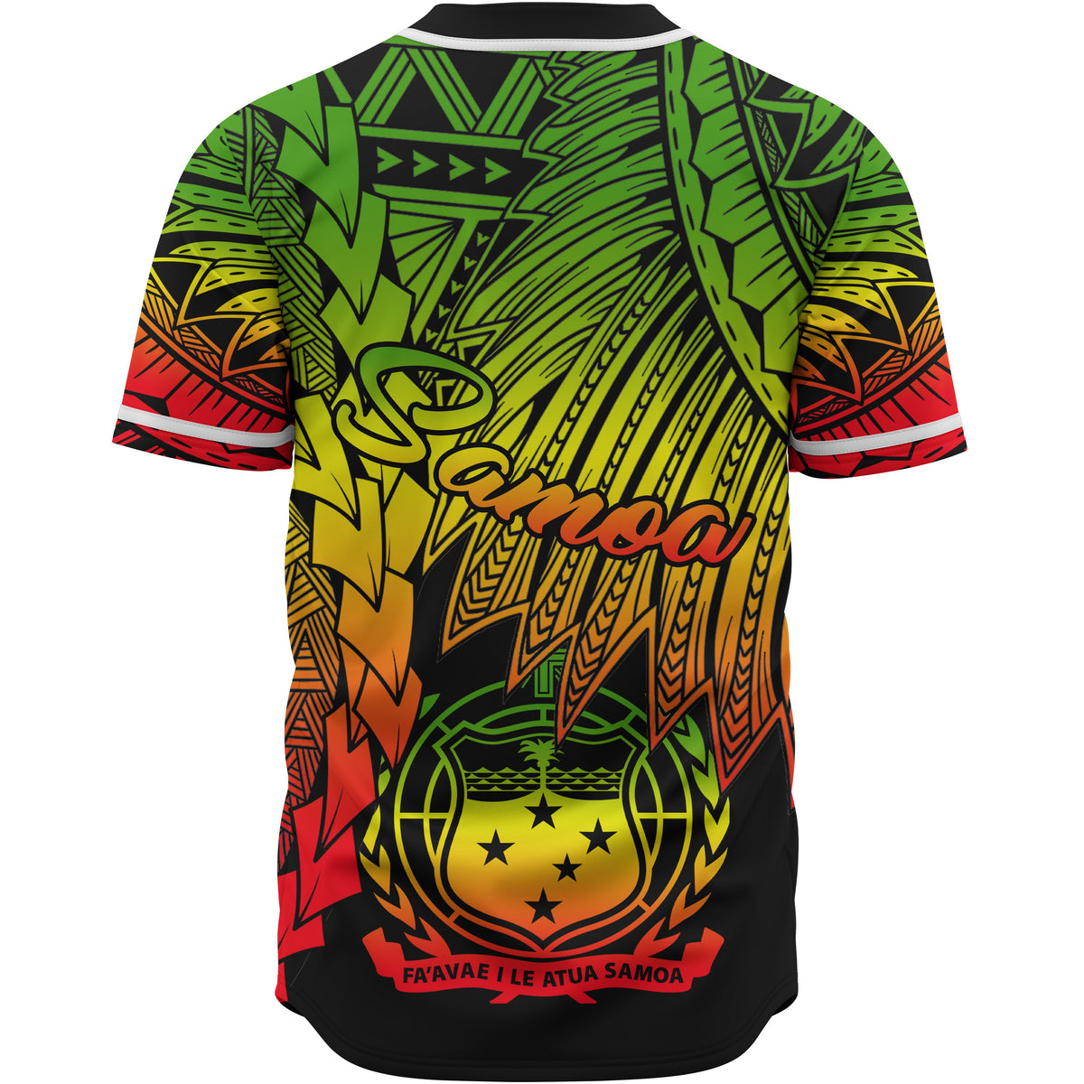 Samoa Polynesian Custom Personalised Baseball Shirt - Tribal Wave Tattoo Reggae - Polynesian Pride