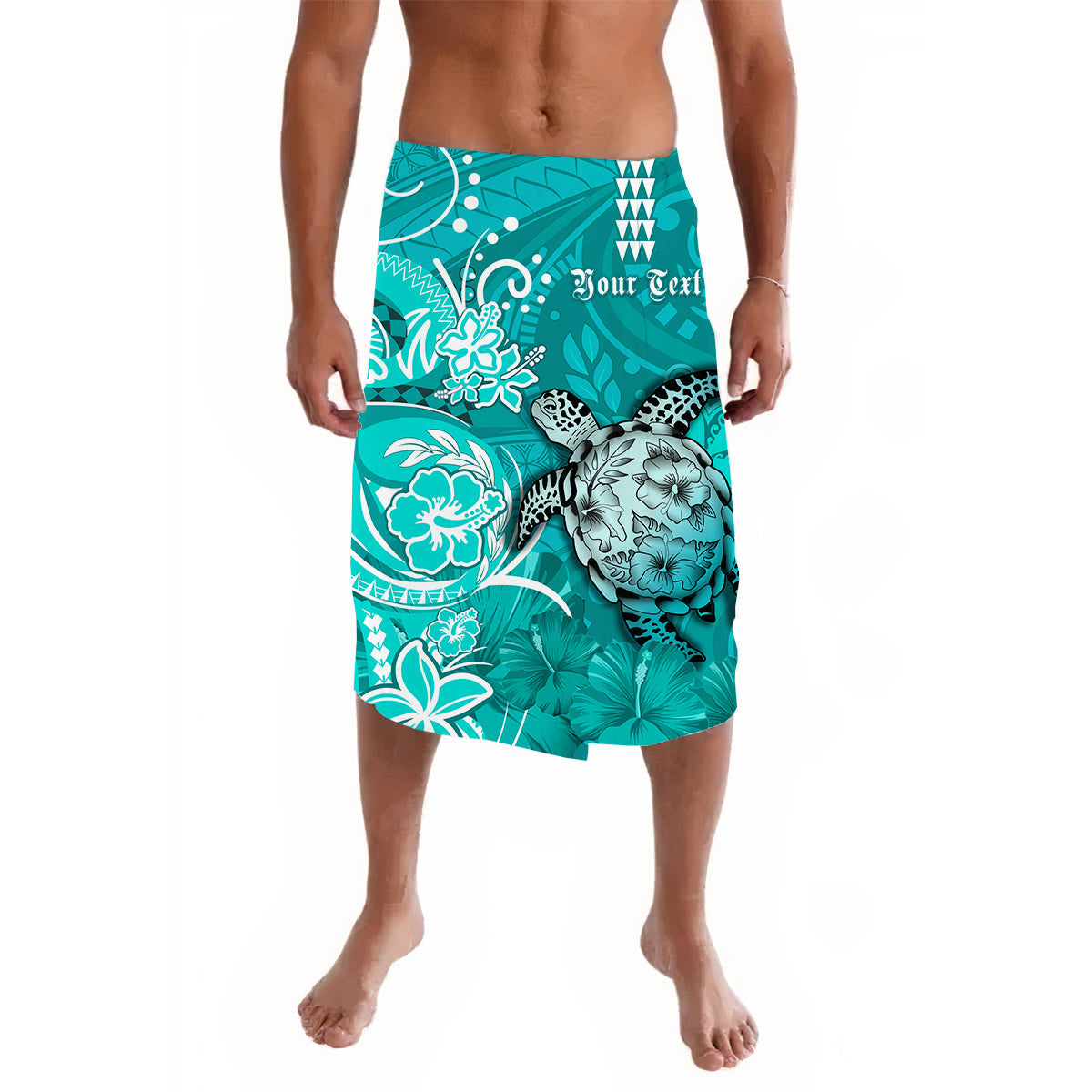 Custom Hawaii Lavalava Polynesian Turquoise Sea Turtle Honu and Map LT13 Turquoise - Polynesian Pride