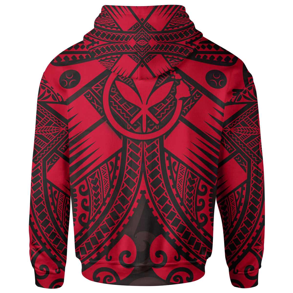 Hawaii Polynesian Hoodie Red Kanaka Maoli Map - Polynesian Pride