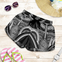 Polynesian FSM Women's Shorts - Poly Pattern With COA Federated States of Micronesia Women Black - Polynesian Pride