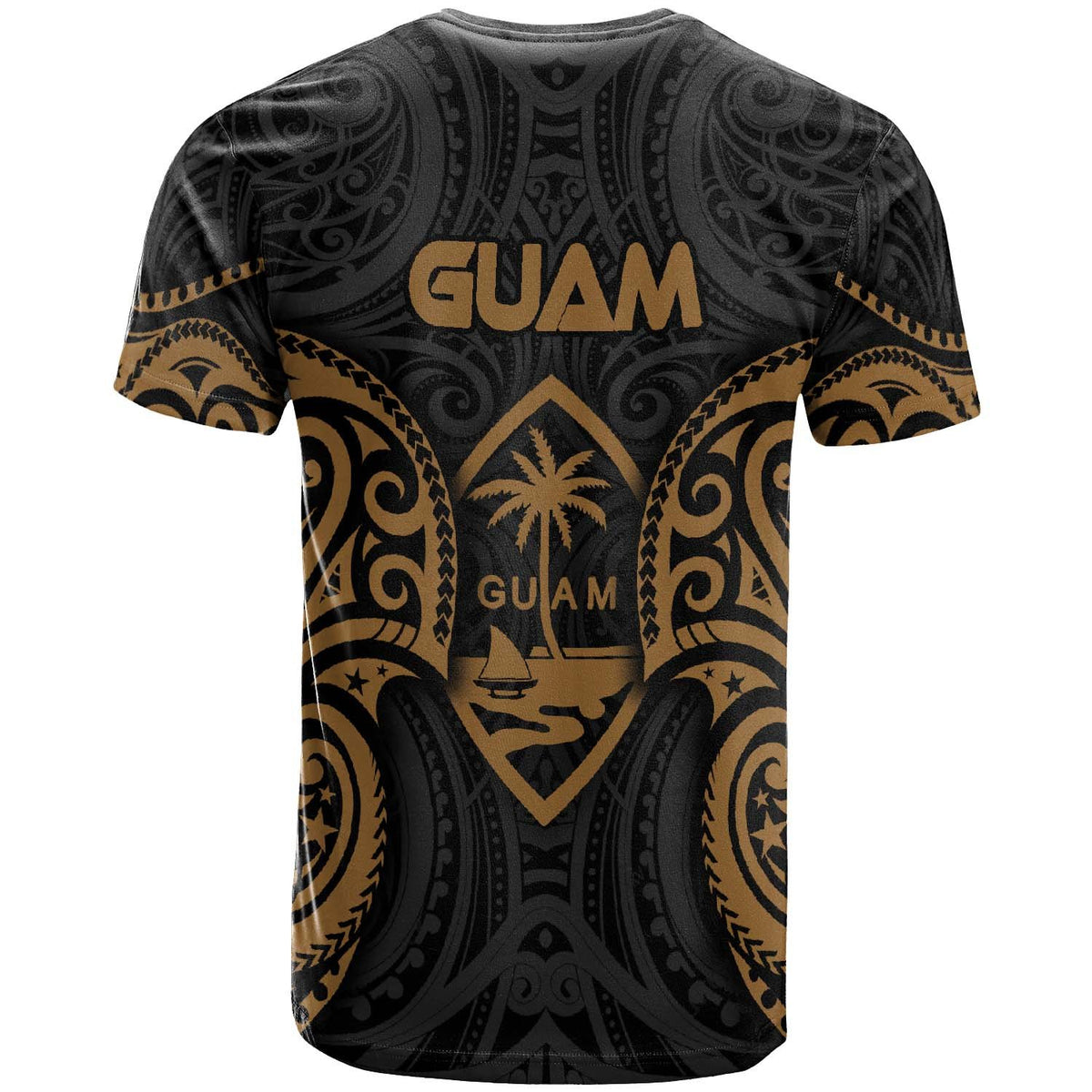 Guam Polynesian T Shirt Guam Spirit Gold - Polynesian Pride