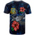 Tuvalu Polynesian T Shirt Blue Turtle Hibiscus - Polynesian Pride