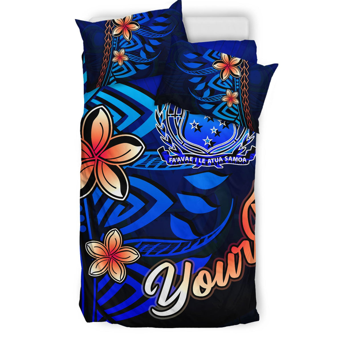 Samoa Custom Personalised Bedding Set - Vintage Tribal Mountain - Polynesian Pride