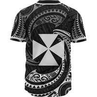 Wallis and Futuna Polynesian Custom Personalised Baseball Shirt - White Tribal Wave - Polynesian Pride