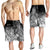 Kosrae Men's Shorts - Humpback Whale with Tropical Flowers (White) - Polynesian Pride