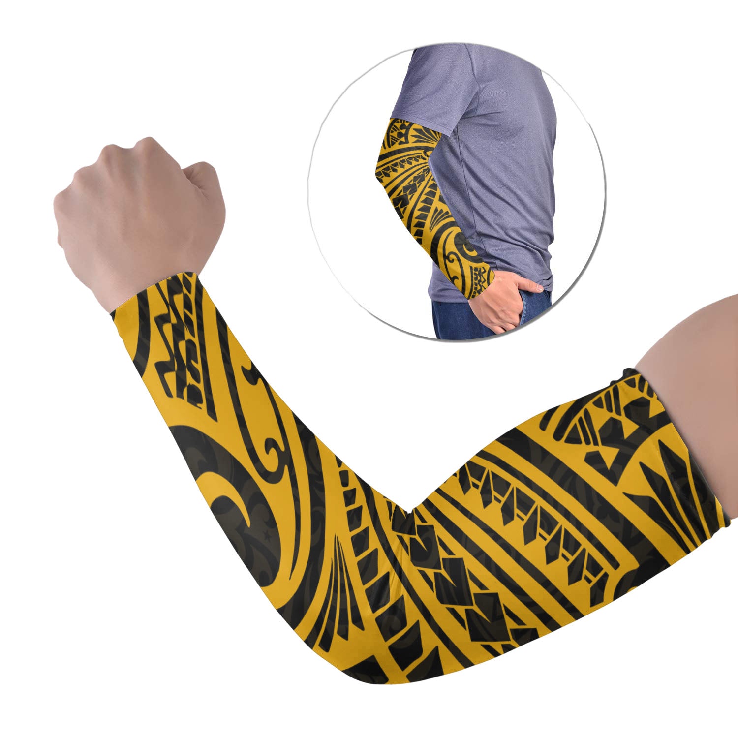 Polynesian Tribal Tattoo Arm Sleeve 43 (Set of Two) No.6 LT6 Set of 2 Black - Polynesian Pride