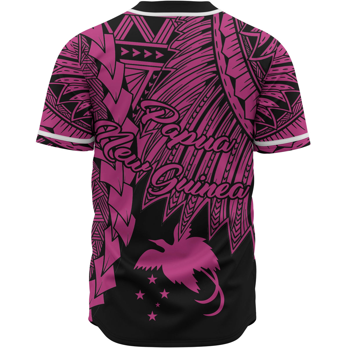 Papua New Guinea Polynesian Baseball Shirt - Tribal Wave Tattoo Pink - Polynesian Pride