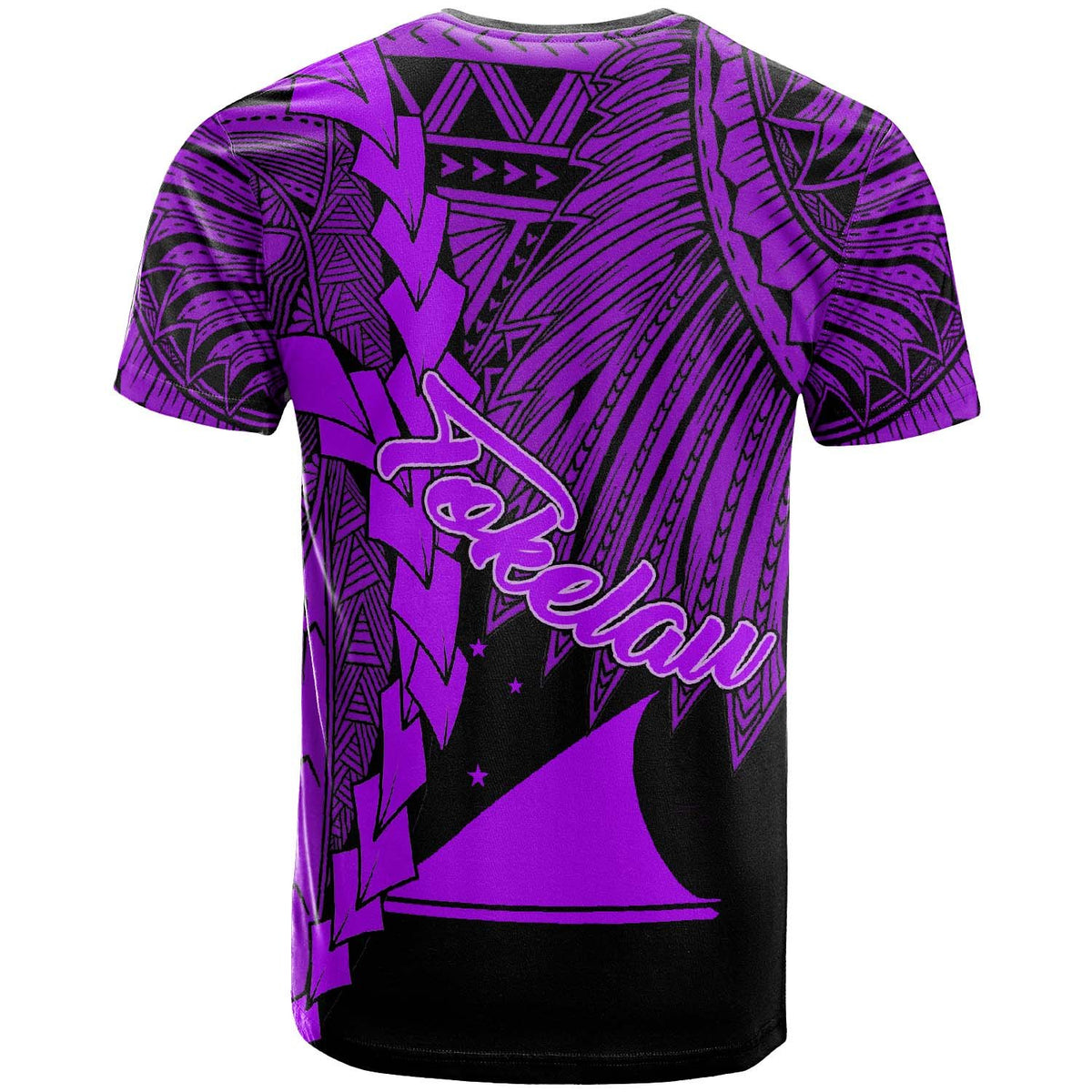 Tokelau Polynesian Custom T Shirt Tribal Wave Tattoo Purple - Polynesian Pride