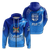 Fiji Tapa Tribal Coconut Tree Hoodie LT12 Zip Hoodie Blue - Polynesian Pride