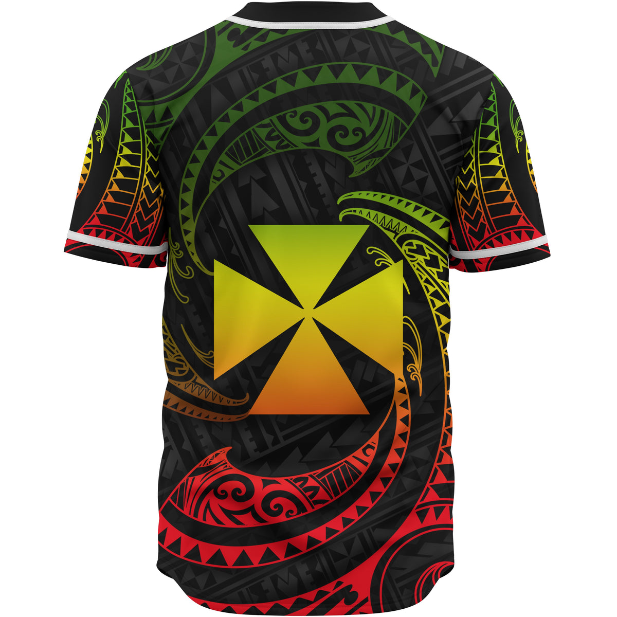 Wallis and Futuna Polynesian Baseball Shirt - Reggae Tribal Wave - Polynesian Pride