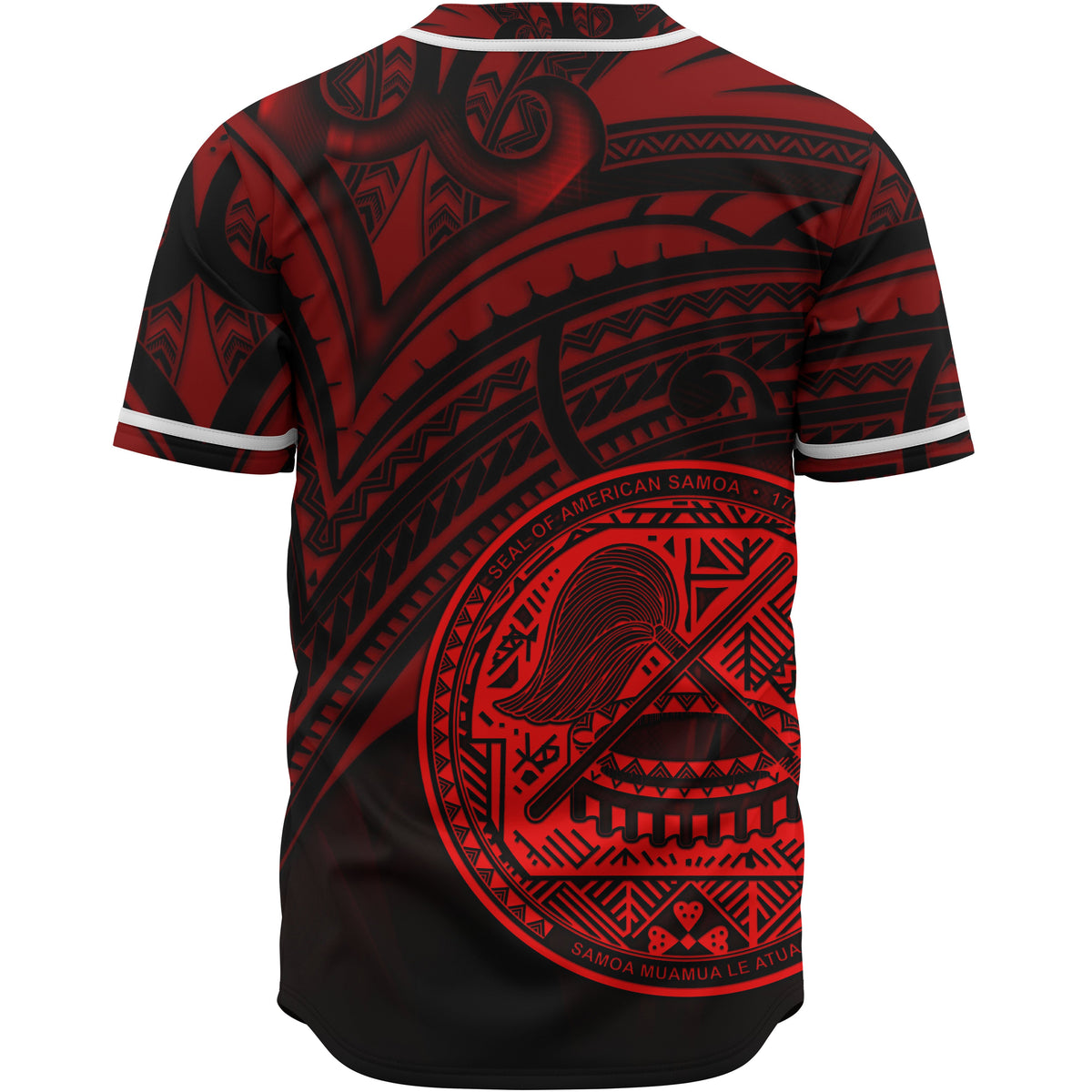 American Samoa Baseball Shirt - Red Color Cross Style - Polynesian Pride