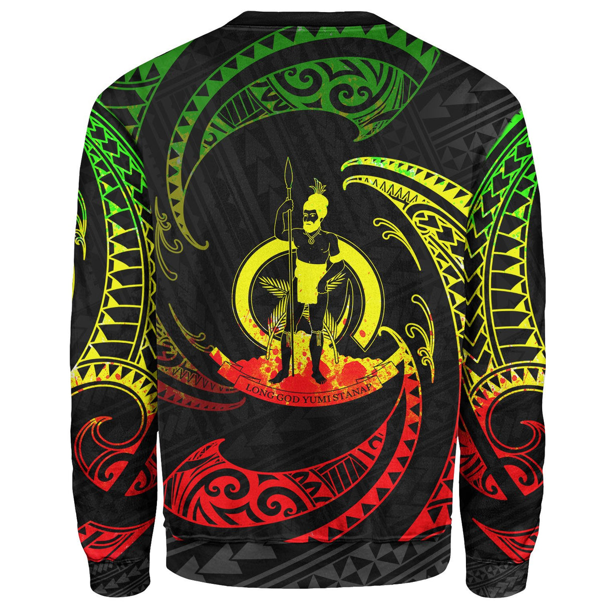 Vanuatu Polynesian Sweater - Reggae Tribal Wave - Polynesian Pride