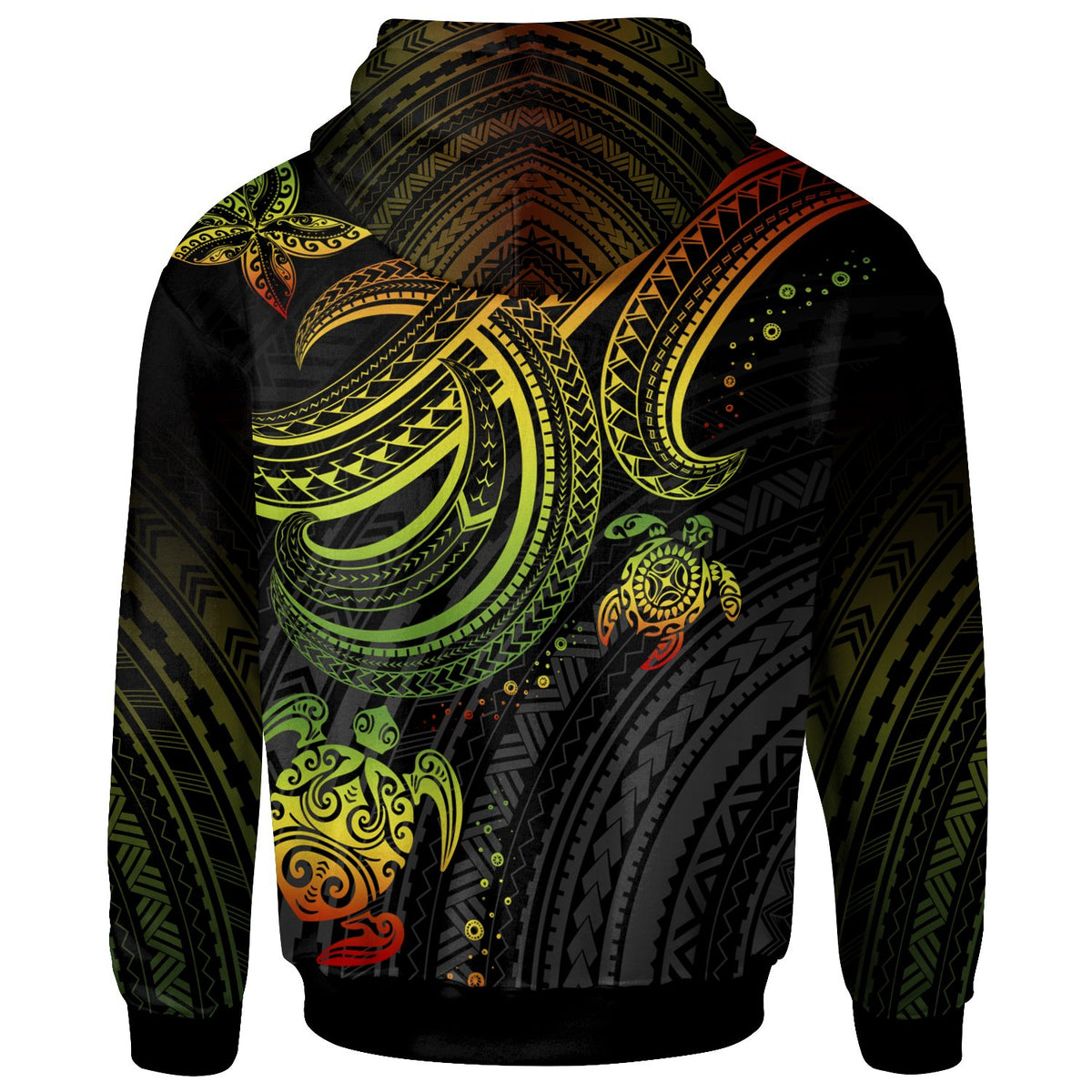 Polynesian Custom Hoodie Reggae Turtle - Polynesian Pride