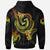 Tonga Custom Zip up Hoodie Reggae Plumeria Flowers with Spiral Patterns - Polynesian Pride