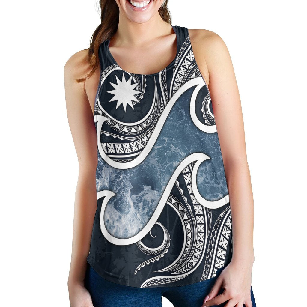 Nauru Polynesian Women's Racerback Tank - Ocean Style - Polynesian Pride
