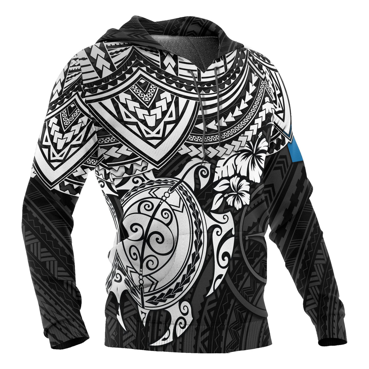 Yap Polynesian Hoodie White Turtle - Polynesian Pride