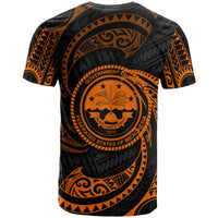Federated States of Micronesia Custom T Shirt Orange Tribal Wave - Polynesian Pride