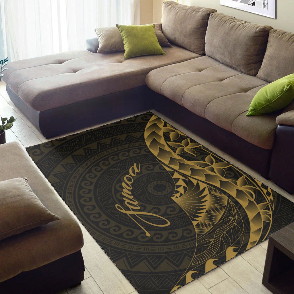 Samoa Area Rug - Polynesian Pattern Style Gold Color Gold - Polynesian Pride