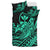 Hawaii Humpback Whale With Hibiscus Tribal Turquoise Bedding Set - LT12 - Polynesian Pride