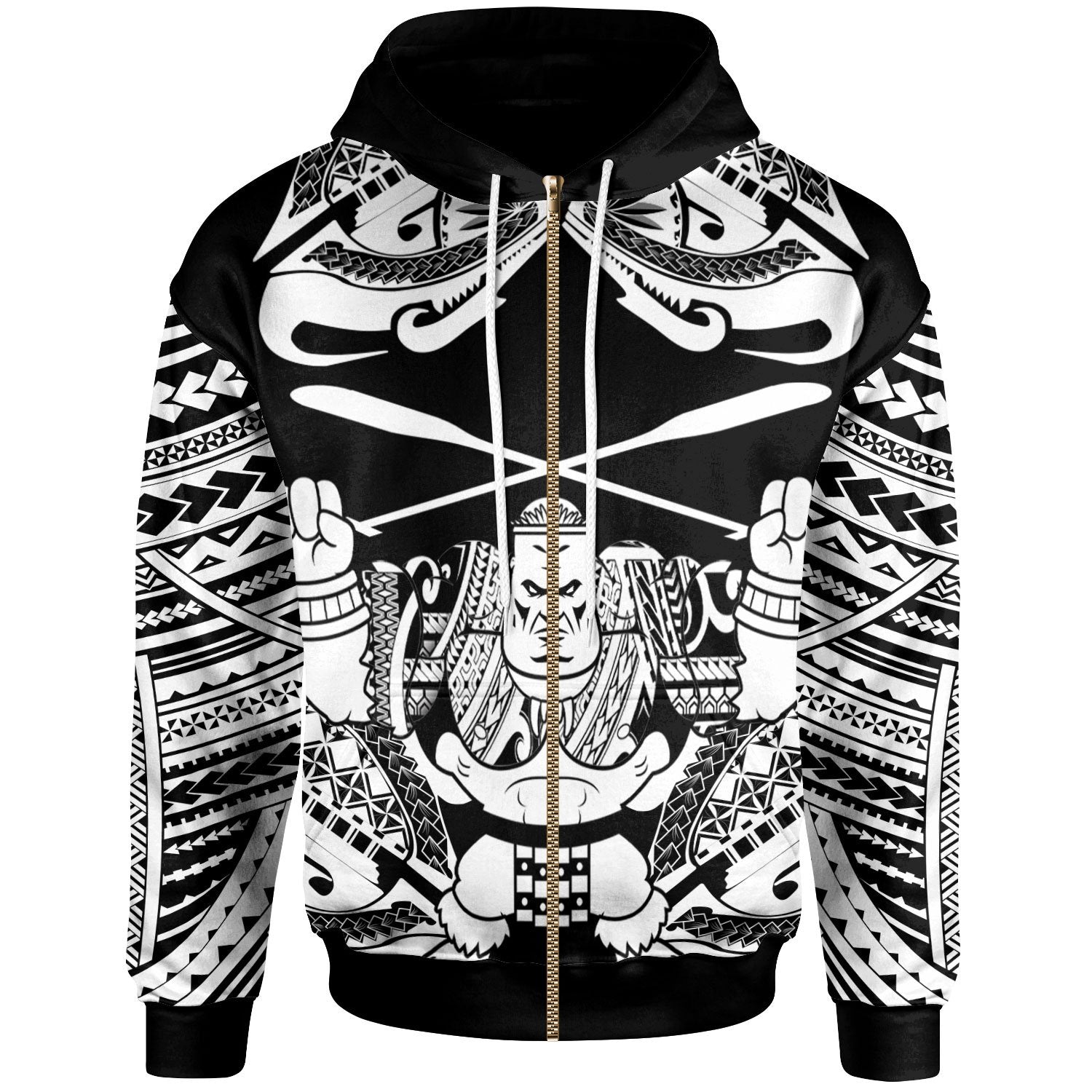 Vanuatu Zip Hoodie Go Boating Unisex Black - Polynesian Pride