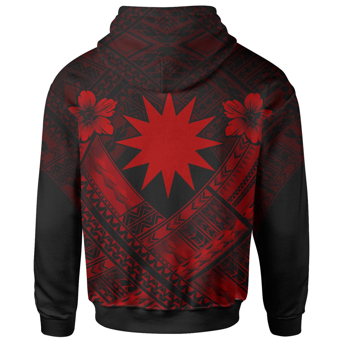 Nauru Polynesian Zip up Hoodie Nauru Red Seal Camisole Hibiscus Style - Polynesian Pride