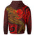 Tahiti Zip up Hoodie Red Shark Polynesian Tattoo - Polynesian Pride