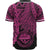 Federated States Of Micronesia Polynesian Custom Personalised Baseball Shirt - Tribal Wave Tattoo Pink - Polynesian Pride