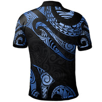 Vanuatu Polo Shirt Polynesian Tattoo Blue Version - Polynesian Pride