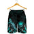 Federated States of Micronesia Polynesian Men's Shorts - Turtle With Blooming Hibiscus Turquoise - Polynesian Pride