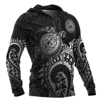 American Samoa Hoodie Polynesian Turtle (Silver) - Polynesian Pride