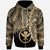 Polynesian Hawaii Zip up Hoodie Tribal Wave Tattoo Gold Unisex Gold - Polynesian Pride