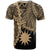 Nauru Polynesian T Shirt Tribal Wave Tattoo Gold - Polynesian Pride