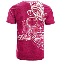 Breast Cancer Pink Ribbon Butterfly Polynesian Pink Version T Shirt LT12 - Polynesian Pride