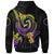 Cook Islands Custom Zip up Hoodie Plumeria Flowers with Spiral Patterns - Polynesian Pride