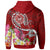 Tahiti Custom Zip up Hoodie Turtle Plumeria (Red) - Polynesian Pride