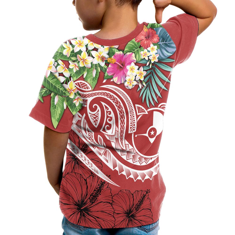 YAP Polynesian T Shirt Summer Plumeria (Red) - Polynesian Pride