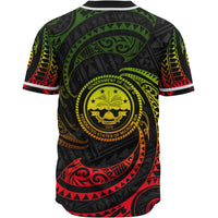 Federated States Of Micronesia Polynesian Custom Personalised Baseball Shirt - Reggae Tribal Wave - Polynesian Pride